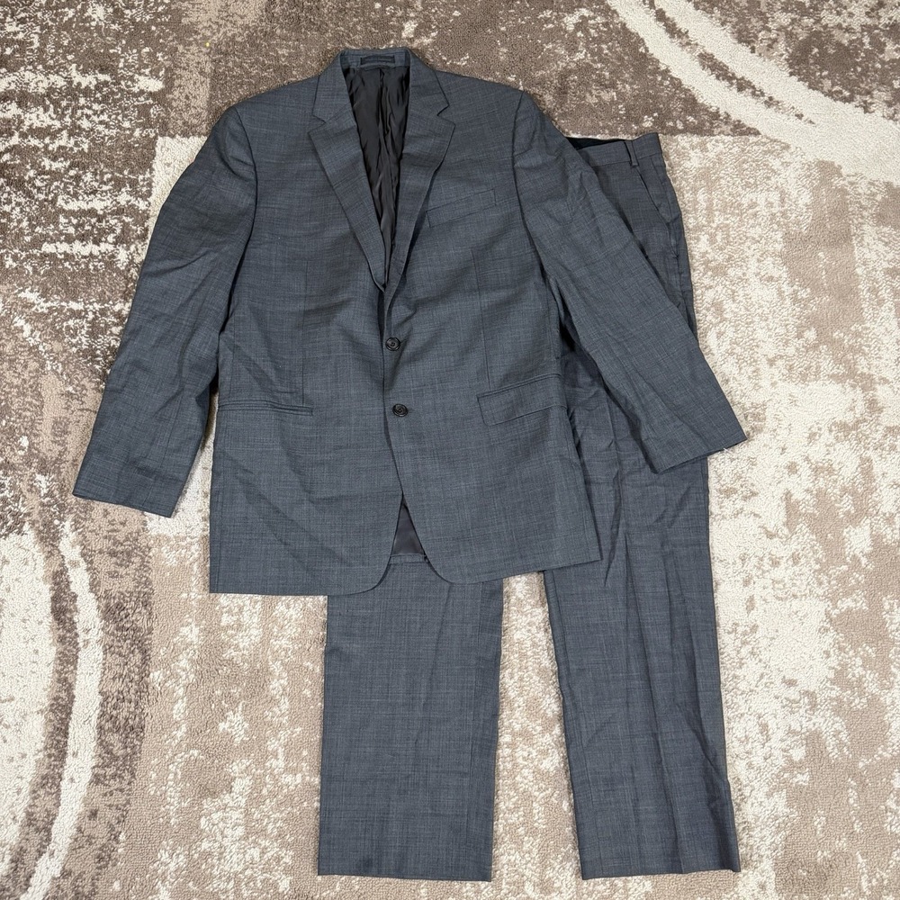 Lauren Ralph Lauren Mens 42L 38x31 Gray Suit 2 Pc Wool Old Money 2 Button